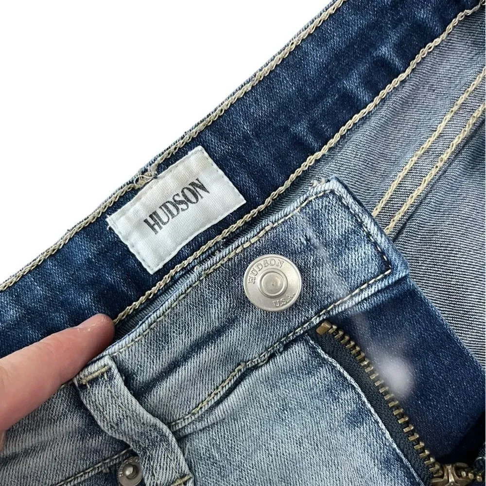 HUDSON Jeans Boho Denim Embroidered Frayed Hem Shorts Girls 14